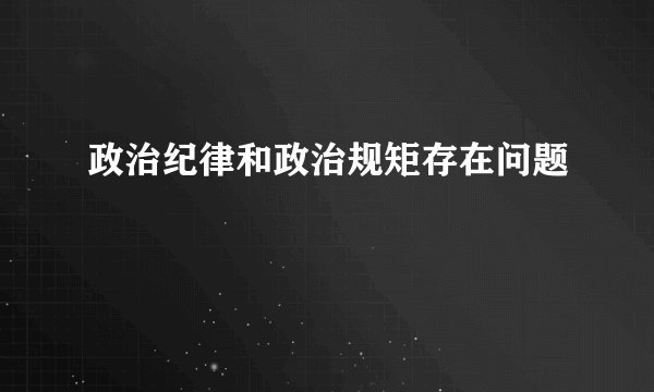 政治纪律和政治规矩存在问题