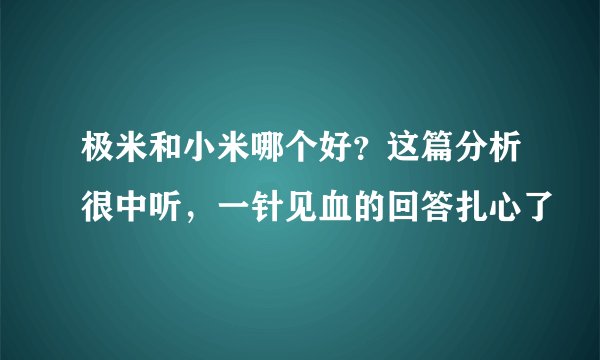 极米和小米哪个好？这篇分析很中听，一针见血的回答扎心了