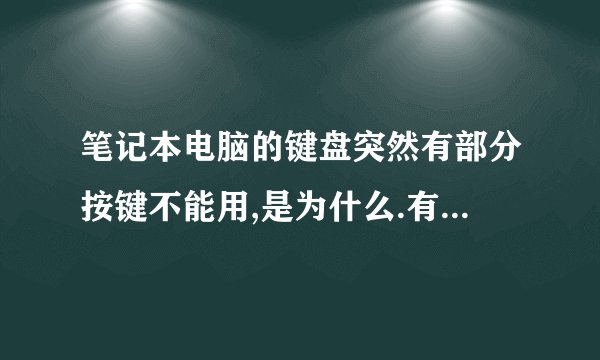 笔记本电脑的键盘突然有部分按键不能用,是为什么.有木有人知道啊!!!