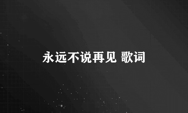 永远不说再见 歌词