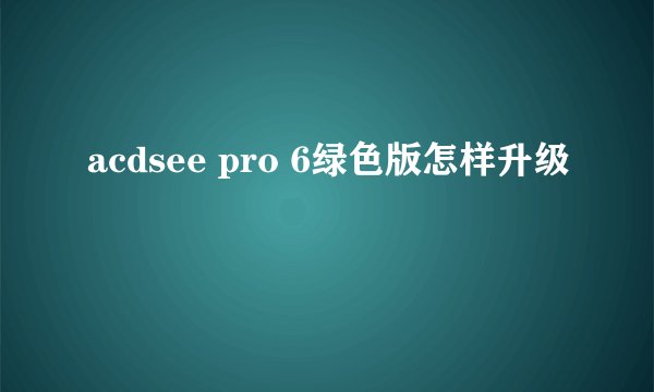acdsee pro 6绿色版怎样升级