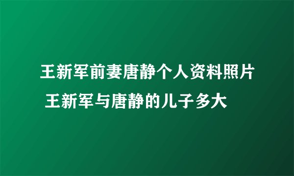 王新军前妻唐静个人资料照片 王新军与唐静的儿子多大