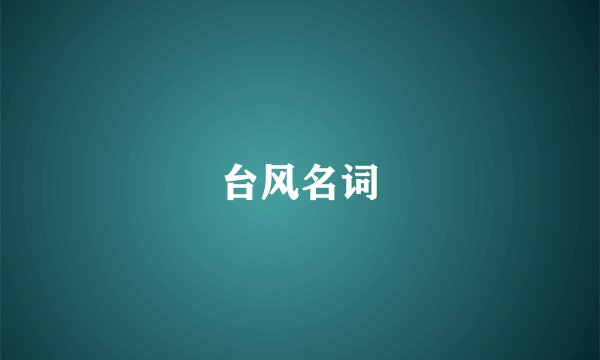 台风名词