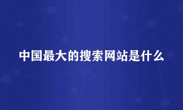 中国最大的搜索网站是什么