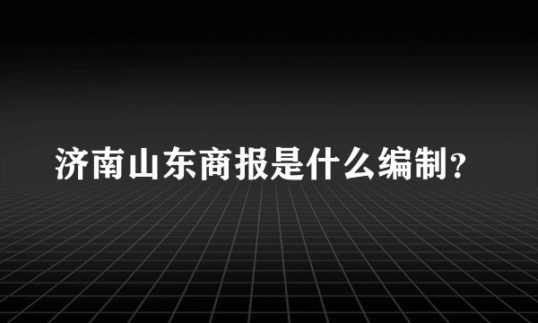 济南山东商报是什么编制？