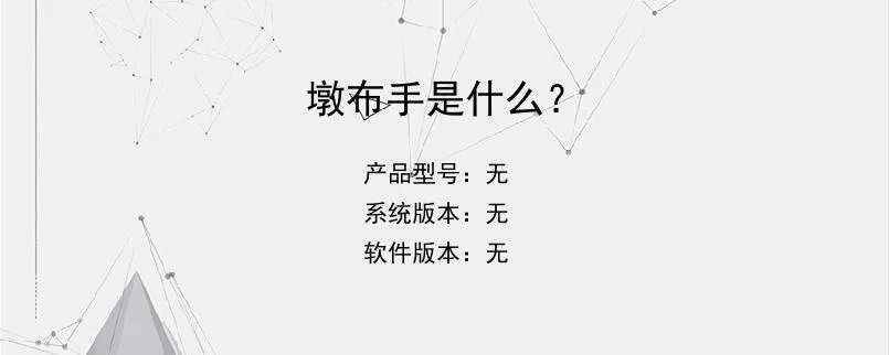 墩布手是什么？
