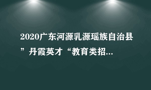 2020广东河源乳源瑶族自治县”丹霞英才“教育类招聘综合成绩公告