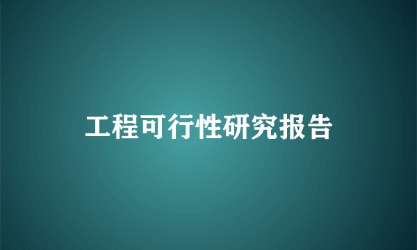 工程可行性研究报告