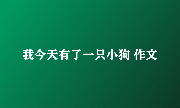 我今天有了一只小狗 作文