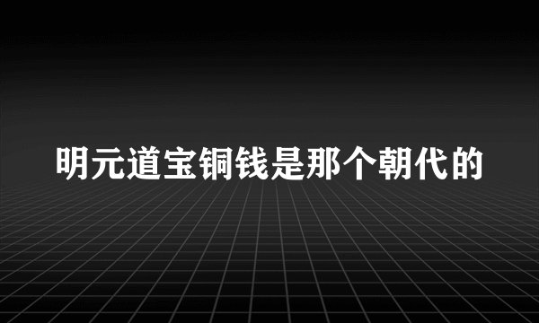 明元道宝铜钱是那个朝代的