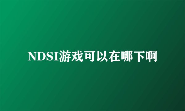 NDSI游戏可以在哪下啊