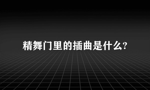 精舞门里的插曲是什么?