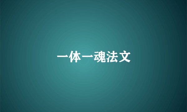 一体一魂法文
